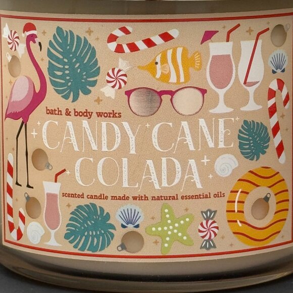 BBW Candy Cane Colada Bath & Body Works 3 Wick Candle - Picture 3 of 10